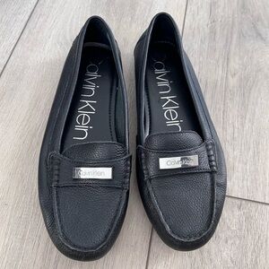 Calvin Klein Black Leather Loafers Women’s Size 8